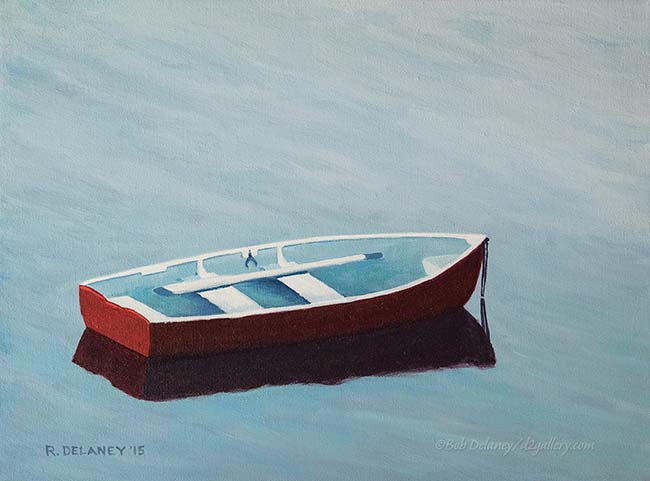 Red and White Dinghy-Stonington Harbor