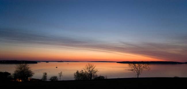 Sunrise Over Casco Bay from Eastern Promenade