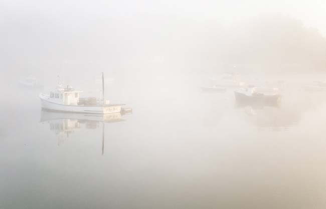 Lobster Boats in Early Morning Fog, Yarmouth, Maine