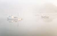 Lobster Boats in Early Morning Fog, Yarmouth, Maine - click to view larger image...