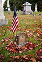 Grave Stone with Flag, Old Meeting House Cemetery - click to view larger image...