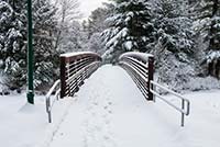 Footbridge Over the Royal River in Winter - click to view larger image...