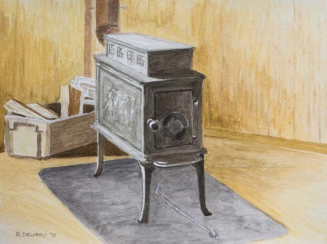 Old Wood Stove-Cobscook Bay Cottages
